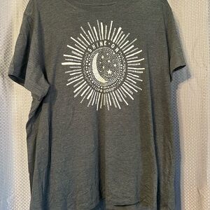 Gray Graphic Life is Good T-Shirt with Shine On Design. New with tags.